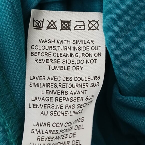 ASOS Maxi Dress Size 8 Teal Pleated Bottom Keyhole Button High Neck Retro Shift - Picture 9 of 9